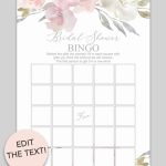 Blush Floral Printable Bridal Shower Bingo | Free Wedding Printables | Free Printable Bridal Shower Cards