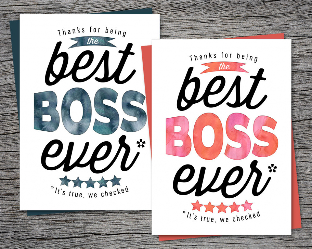 Boss&amp;#039;s Day Card Thanks For Being The Best Boss Ever | Etsy | Bosses Day Cards Printable