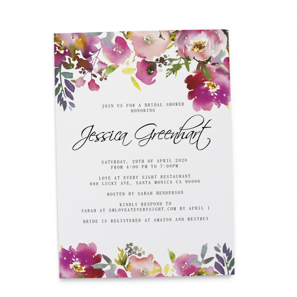 Bridal Shower Invitation Cards, Bridal Shower Cards With Bright | Printable Bridal Shower Card