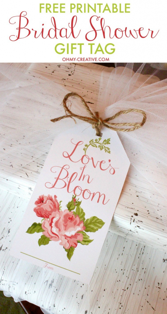 Bridal Shower Printable Gift Tag - Oh My Creative | Free Printable Bridal Shower Cards