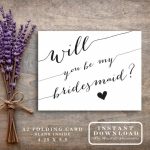 Bridesmaid Card Printable "will You Be My Bridesmaid" Asking | Printable Bridesmaid Proposal Cards