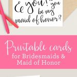 Bridesmaid & Maid Of Honor Printable Cards, 4X6 5X7 Pdf, Will You Be | Printable Bridesmaid Proposal Cards