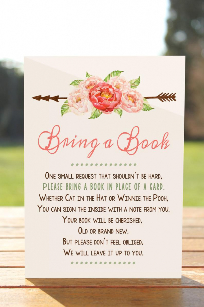 Bring A Book Instead Of A Card Bring A Book Baby Shower | Etsy | Please Bring A Book Instead Of A Card Printable