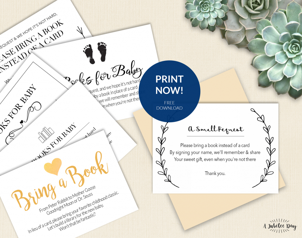 Bring A Book Instead Of A Card Free Printable Printable Card Free