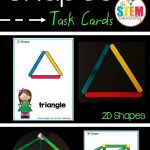 Building Shapes Stem Cards | Teaching Math | Preschool Math | Popsicle Stick Pattern Cards Printable
