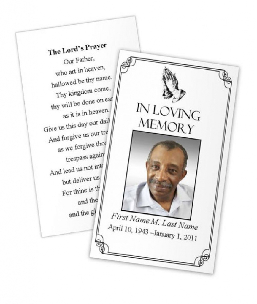 Free Printable Funeral Prayer Card Template Printable Card Free 9638