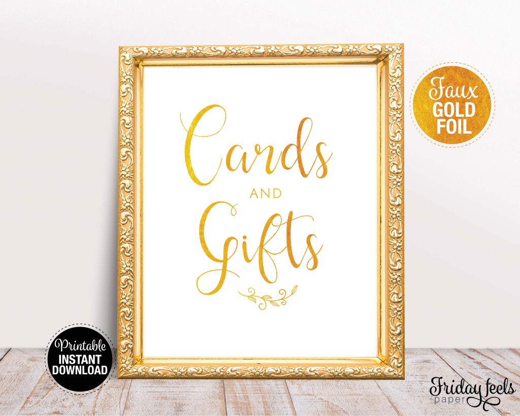 Cards And Gifts Sign - Printable Sign - Friday Feels Paper | Cards And Gifts Printable Sign