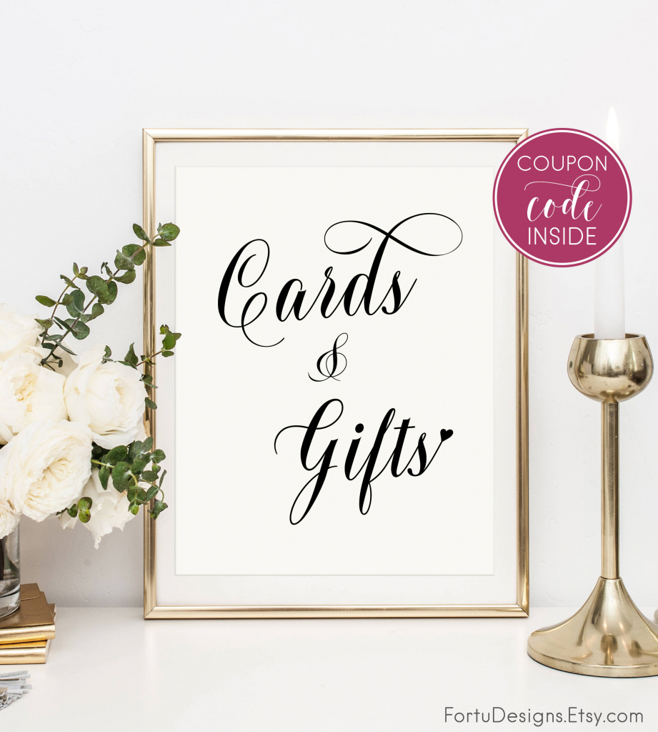 Cards And Gifts Sign Rustic Wedding Sign Cards Gift Sign 8X10 | Etsy | Cards And Gifts Printable Sign
