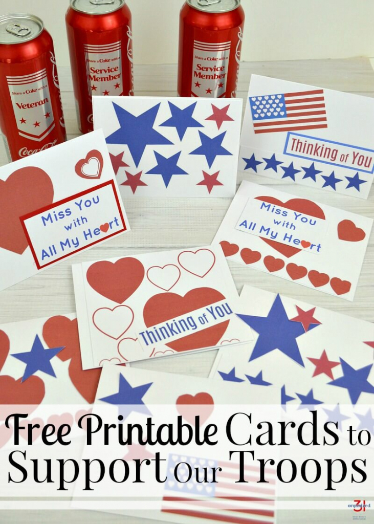 Cards To Support Our Troops - Free Printable - Organized 31 | Free Printable Thank You Cards For Soldiers
