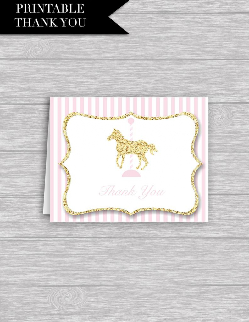 Carousel Horse Thank You Card Printable: Carousel Thank | Etsy | Horse Thank You Cards Printable