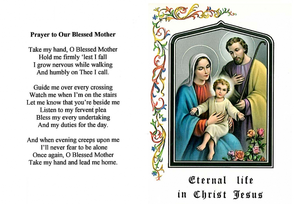 Catholic Prayer Cards | Free Printable Catholic Prayer Cards