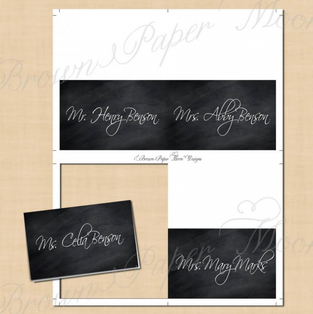 Chalkboard Place Card Tent: Text-Editable, Printable On Avery 5302 | Avery 5302 Printable Place Cards