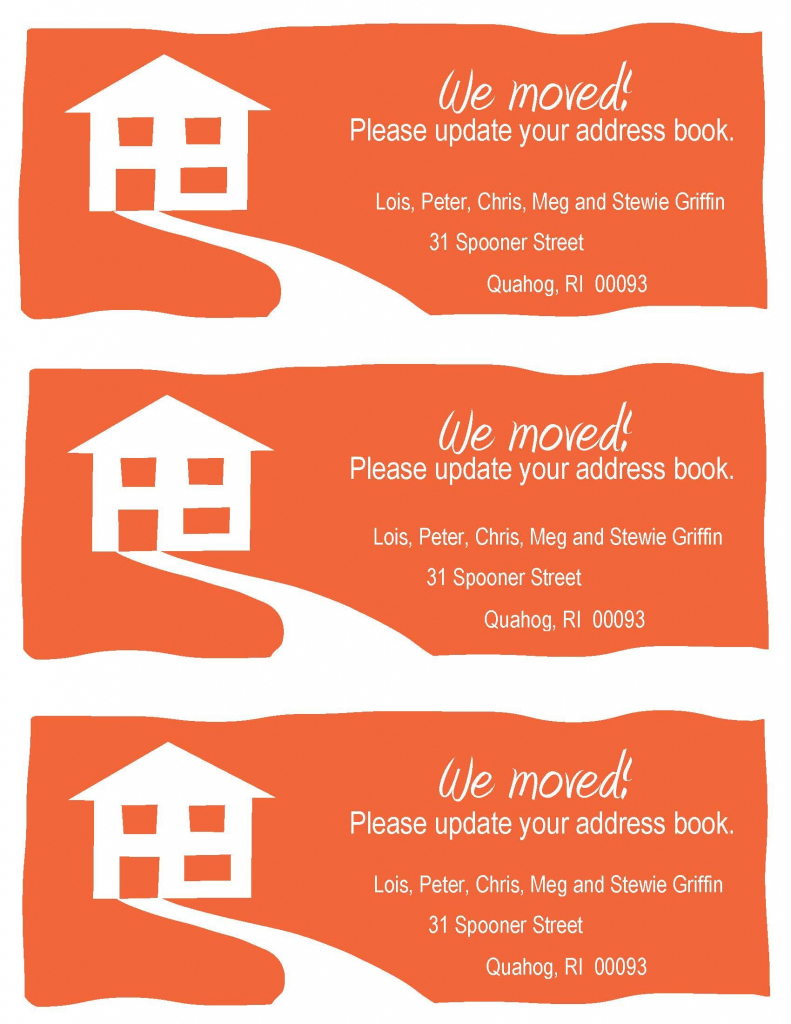 Change-Of-Address Cards, A Fun Example. Free Printable In Your | Free Printable Change Of Address Cards