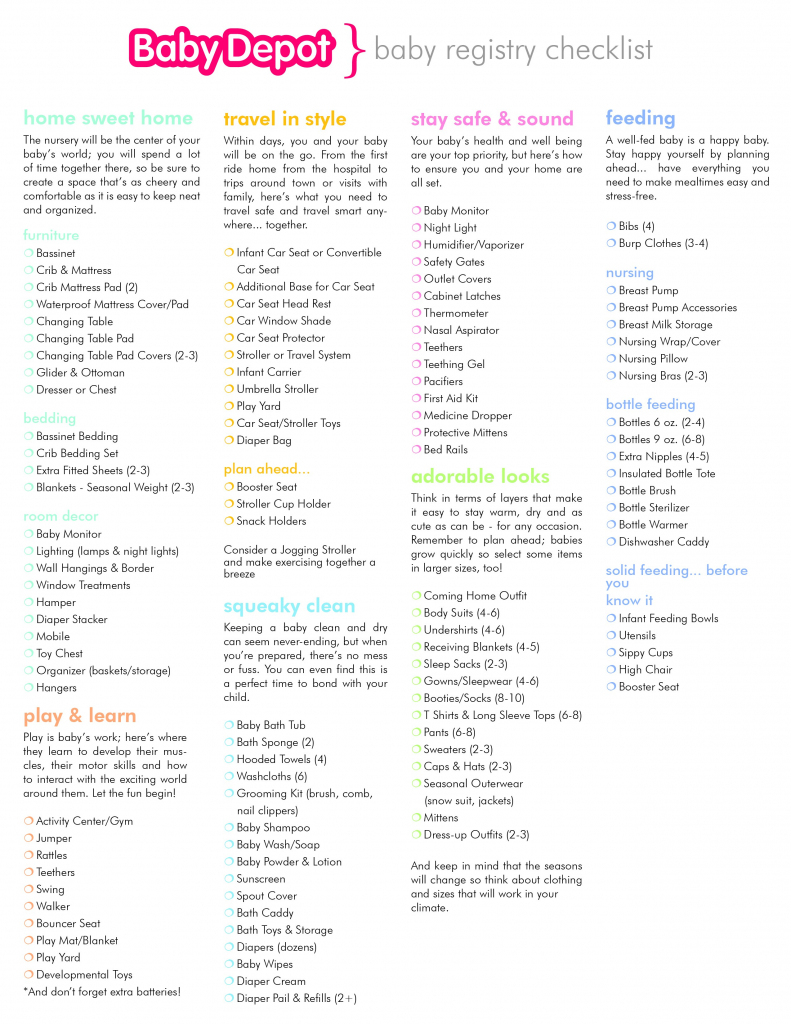 Checklist Template Samples Free Gift Card For Baby Registry Ideas | Babies R Us Printable Gift Card