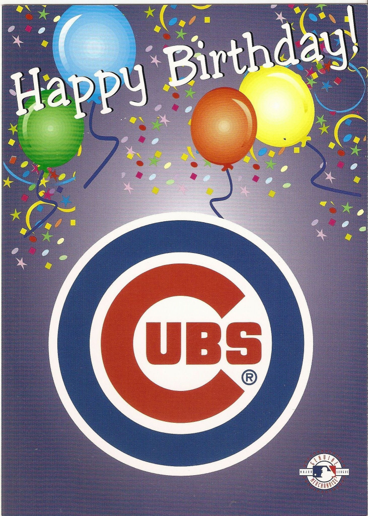 Chicago Cubs Happy Birthday Greeting Card | Birthday | Chicago Cubs | Printable Chicago Cubs Birthday Cards