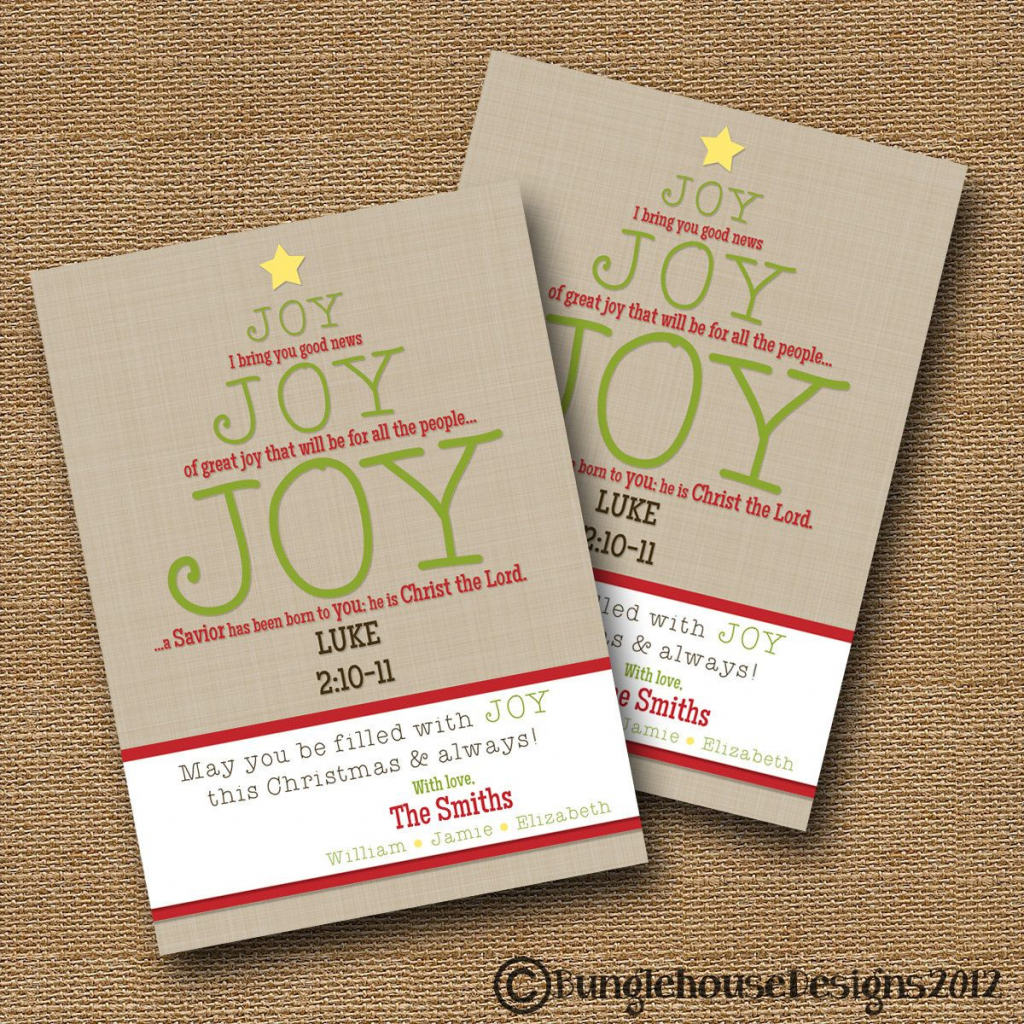 Christmas Card | Joy Joy Joy | Christian Christmas Card | Typography | Printable Christian Christmas Cards