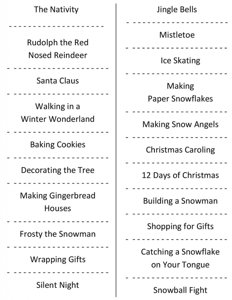 Christmas Charades (Free Printable Party Game) | Christmas | Free | Free Printable Christmas Charades Cards