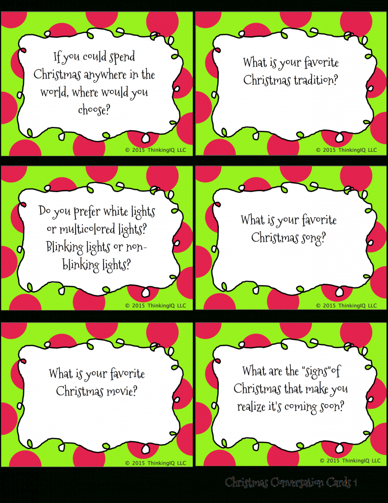 Christmas Conversation Starters And Writing Prompts | Free Writing | Printable Conversation Cards For Adults