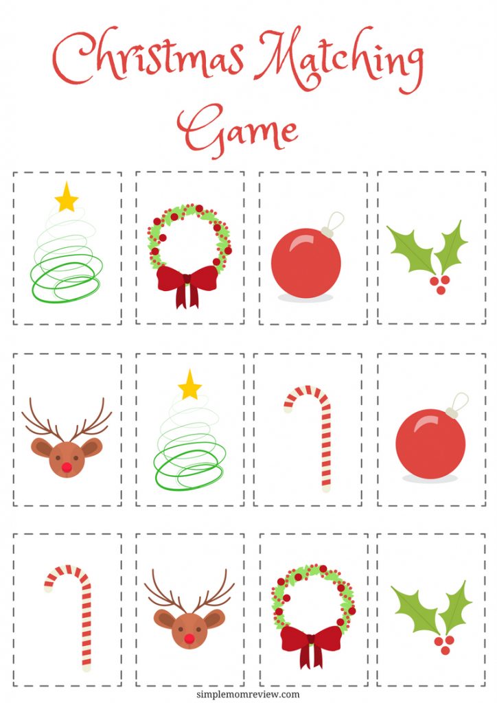 Christmas Matching Game: Free Printable | Free Printables | Matching ...