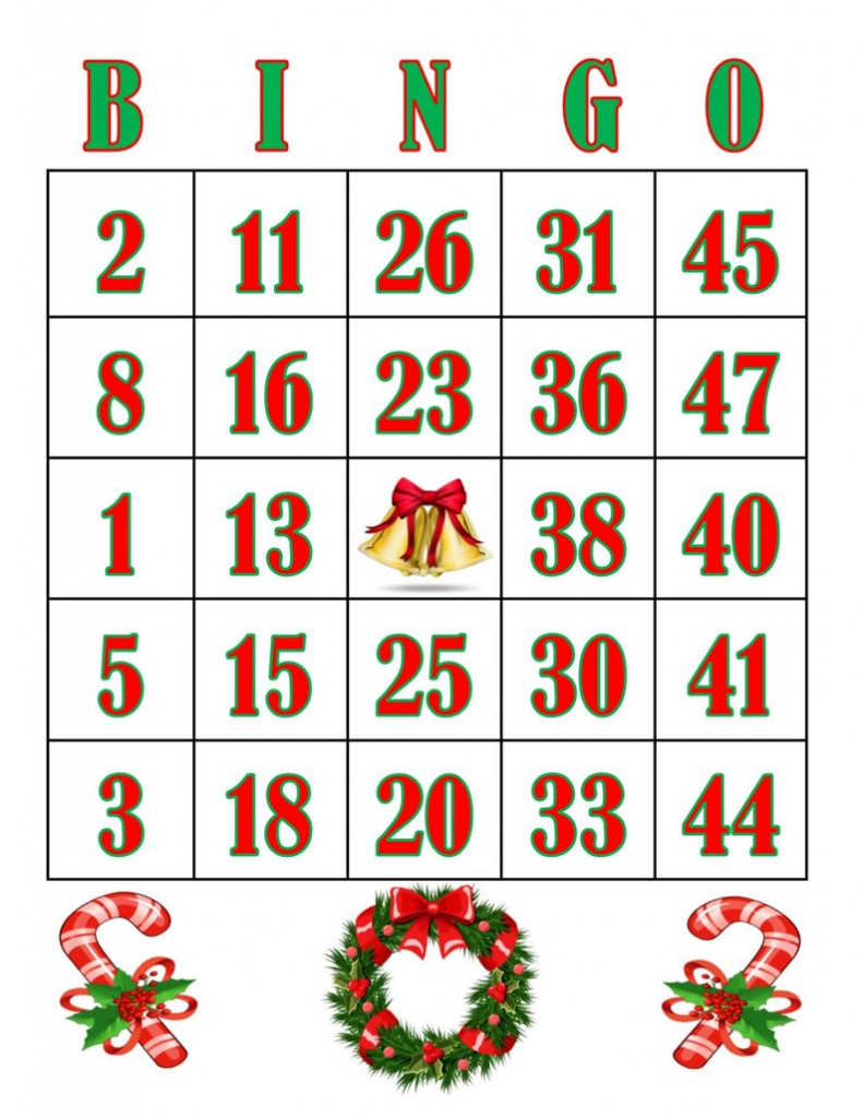 Printable Christmas Bingo Cards With Numbers Free Printable Worksheet