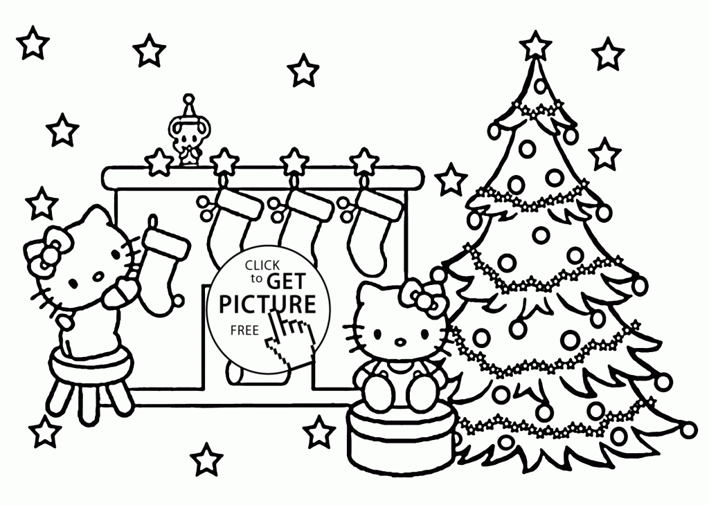 Christmas Printable Coloring Pages Hello Kitty For Kids Free 2079 | Hello Kitty Christmas Card Printable