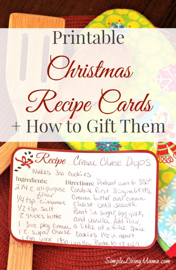 Christmas Recipe Cards - Free Printable - Simple Living Mama | Printable Recipe Cards For Christmas