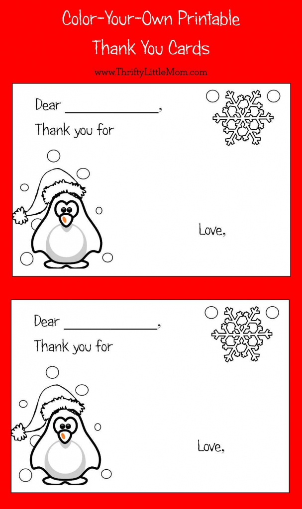Color-Your-Own Printable Thank You Cards For Kids | Thrifty Thursday | Free Printable Color Your Own Cards