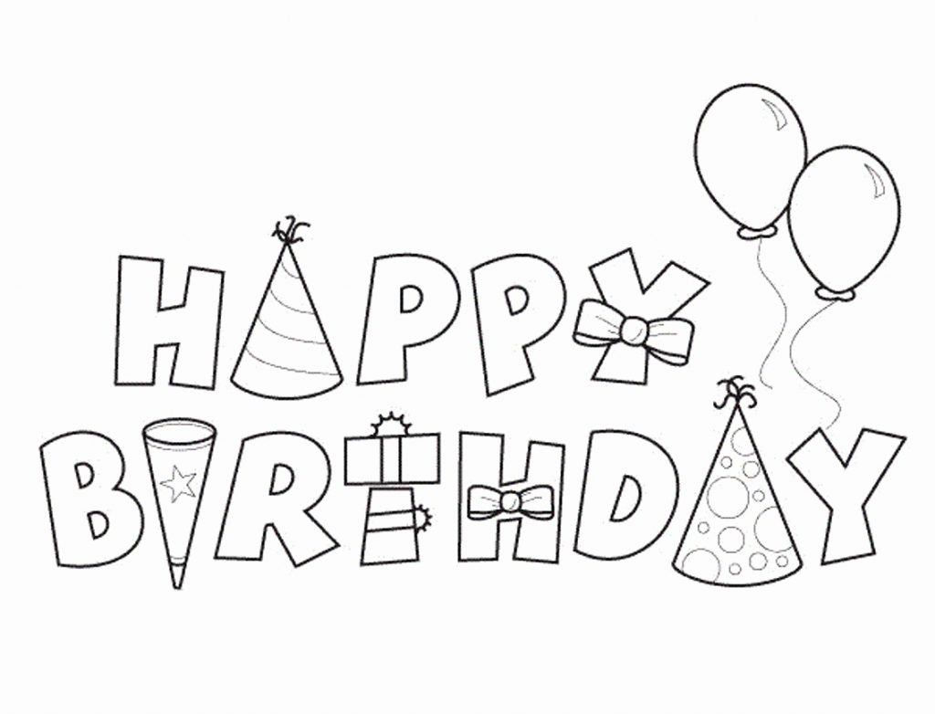 Coloring Pages ~ Free Coloring Birthday Cards Astonishing Card Black | Black And White Birthday Cards Printable