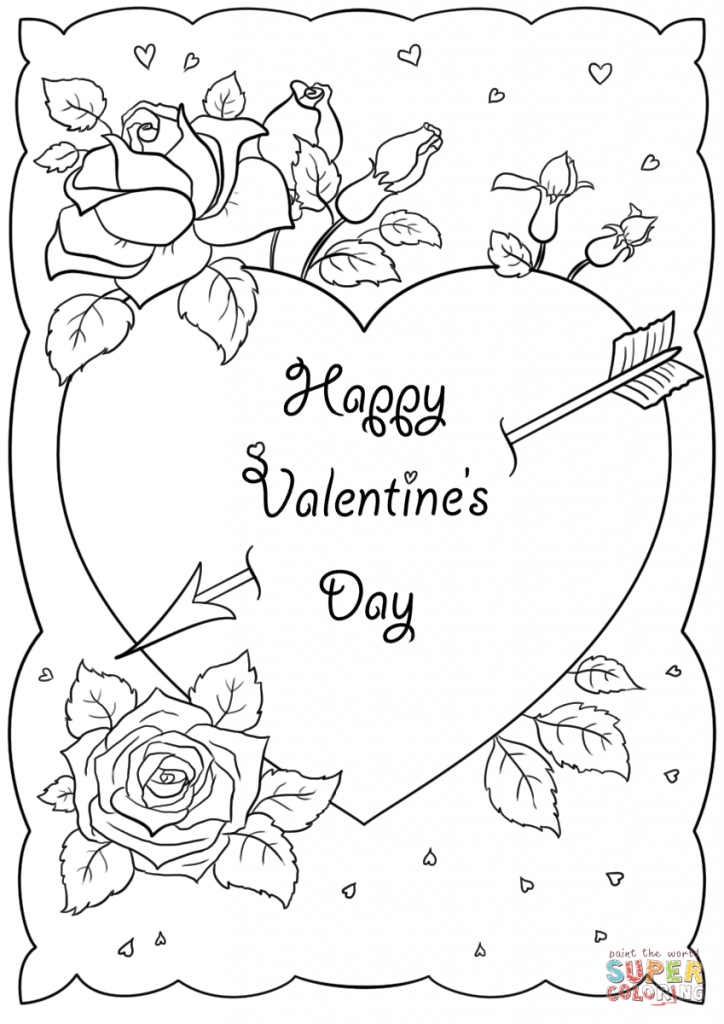 Coloring Pages ~ St Valentines Day Card Coloring Page Pages Happy | Printable Valentines Day Cards To Color