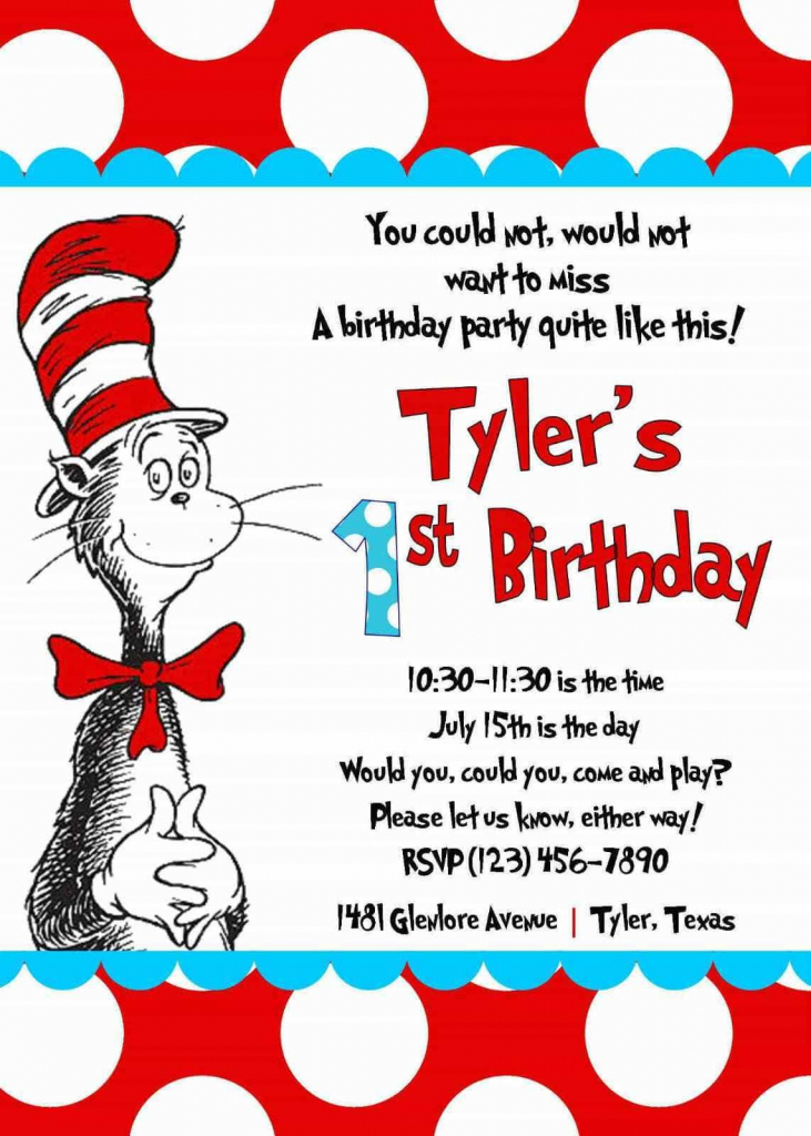 Cool Create Easy Dr Seuss Birthday Invitations | Invitationswww | Dr Seuss Birthday Card Printable