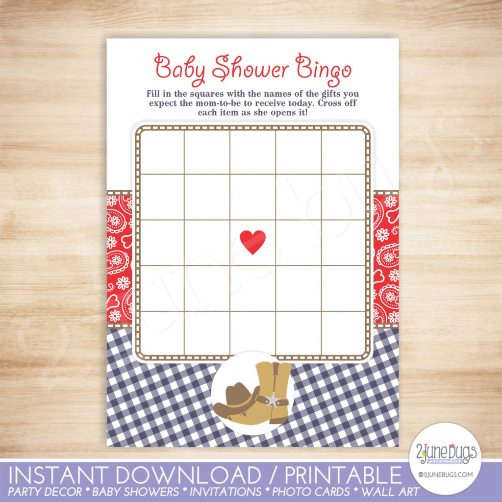 Cowboy Baby Shower Bingo Cards Cowboy Baby Boy Shower Game | Etsy | Cowboy Bingo Printable Cards