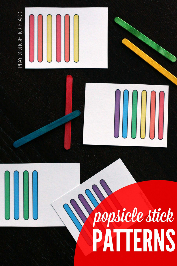 Craft Stick Patterns - Playdough To Plato | Popsicle Stick Pattern Cards Printable