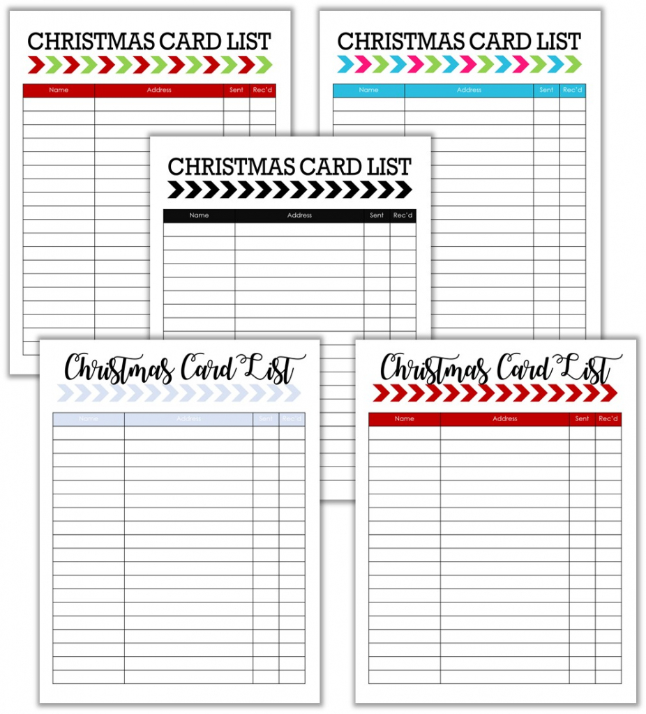 Printable Christmas Card List Printable Card Free