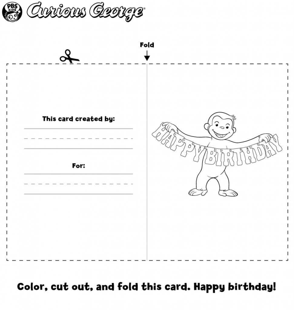 Curious George . Printables | Pbs Kids | Printable Greeting Cards For Kids