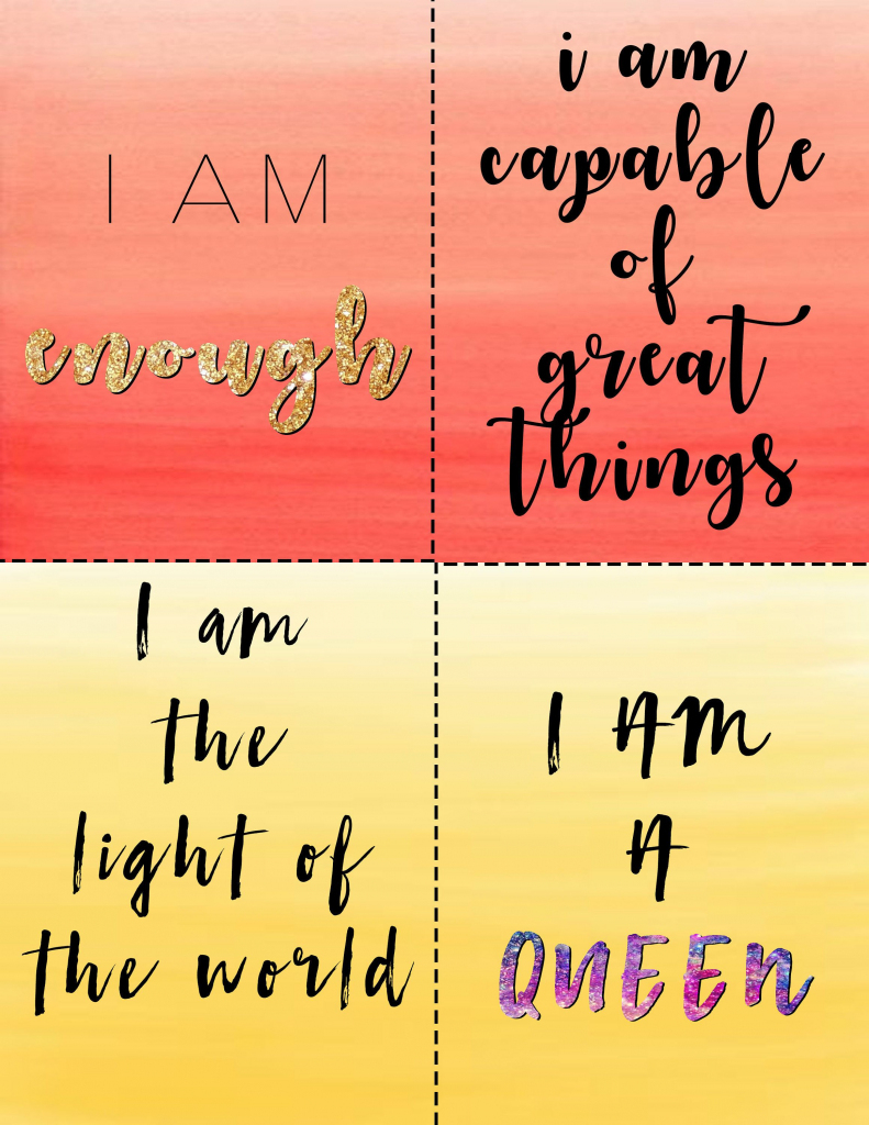 Custom Affirmation Cards//printable Positive Affirmation Cards//self | Self Care Cards Printable