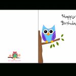 Cute Owl Sitting On A Branch Happy Birthday Card | Favorite | Happy Birthday Card Printable