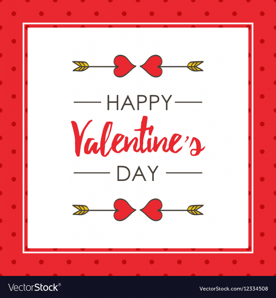 Cute Valentines Day Card Template Royalty Free Vector Image | Valentine&amp;amp;#039;s Day Card Printable Templates