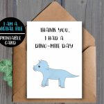 Digital Download Printable Dinosaur Thank You Card | Etsy | Dinosaur Thank You Cards Printable