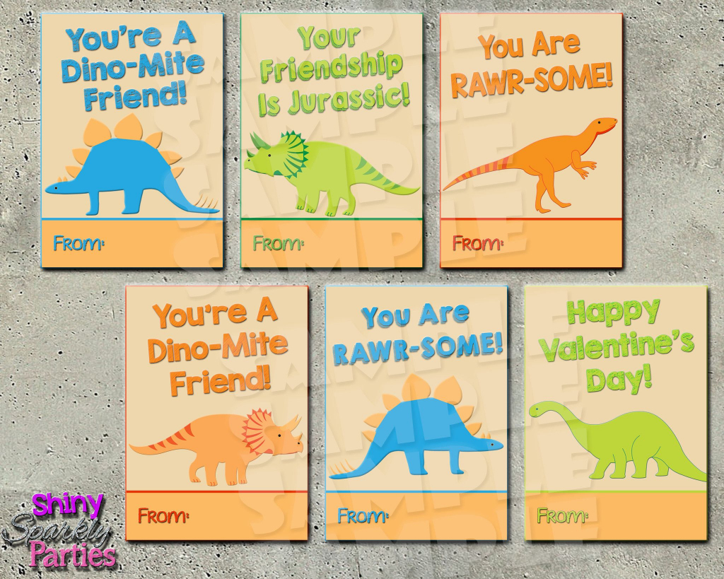 Dinosaur Valentine Cards Printable Instant Download In 2019 | Printable Dinosaur Valentine Cards