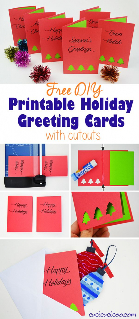 Diy Greetings: Free Printable Holiday Cards With Cutouts | Christmas Cards For Loved Ones Printables