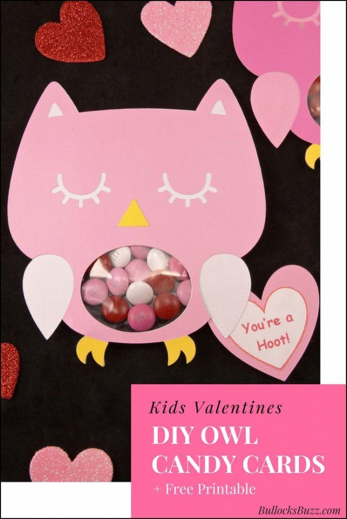 Diy Owl Valentines Candy Cards + Free Printable! | Valentine&amp;#039;s Day | Free Printable Owl Valentine Cards