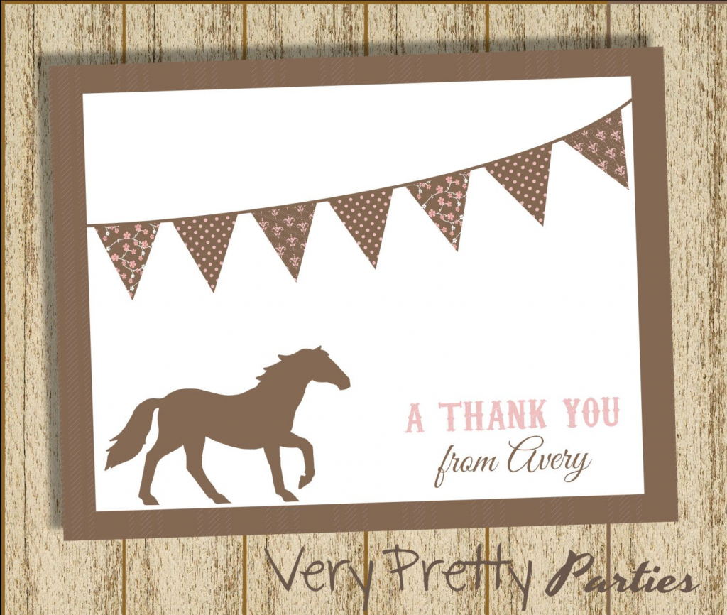 Diy Printable Pony Party - Thank You Cards - Vintage Style, Shabby | Horse Thank You Cards Printable