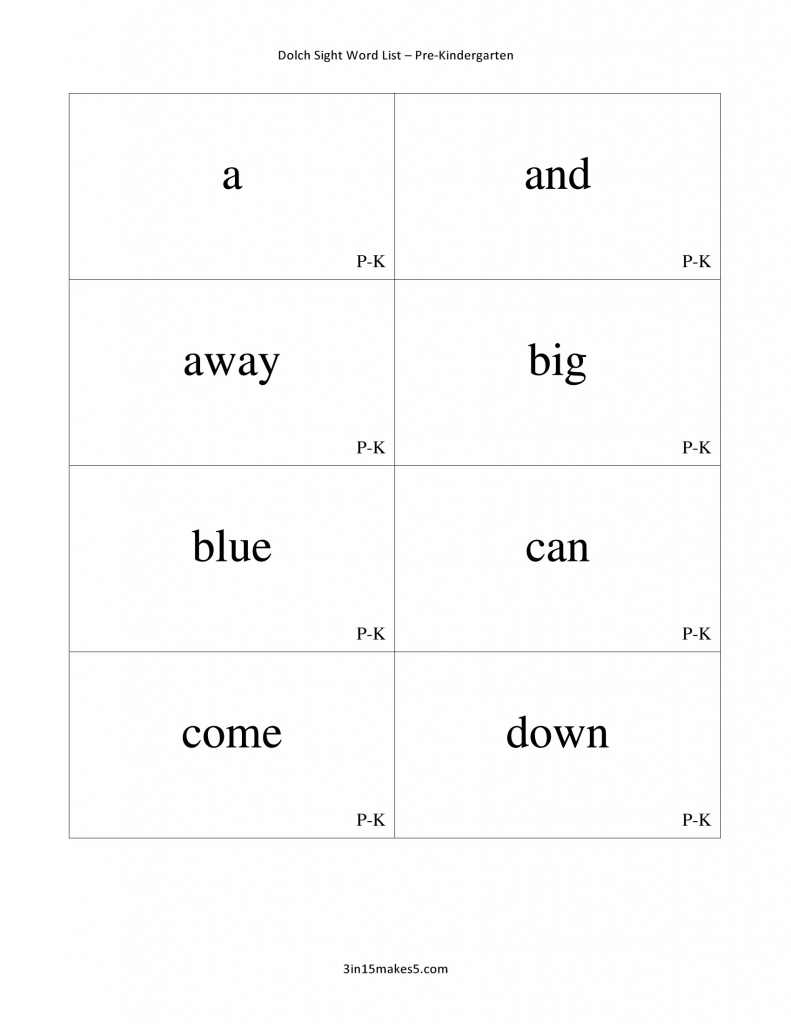 Dolch Sight Words Flashcards - 1St Grade | 3 In 15 Makes 5 | 2Nd Grade Sight Words Printable Flash Cards