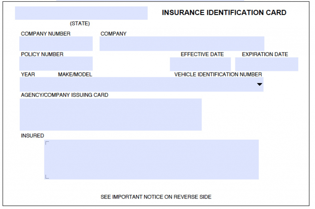 printable fillable fake car insurance card template