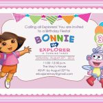 Download Free Template Dora The Explorer Birthday Party Invitations | Dora Birthday Cards Free Printable