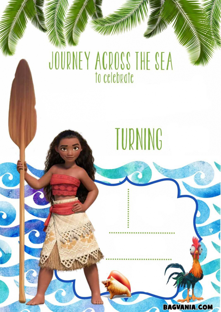 Download Now Free Printable Moana Birthday Invitation Templates | Free Printable Moana Birthday Cards