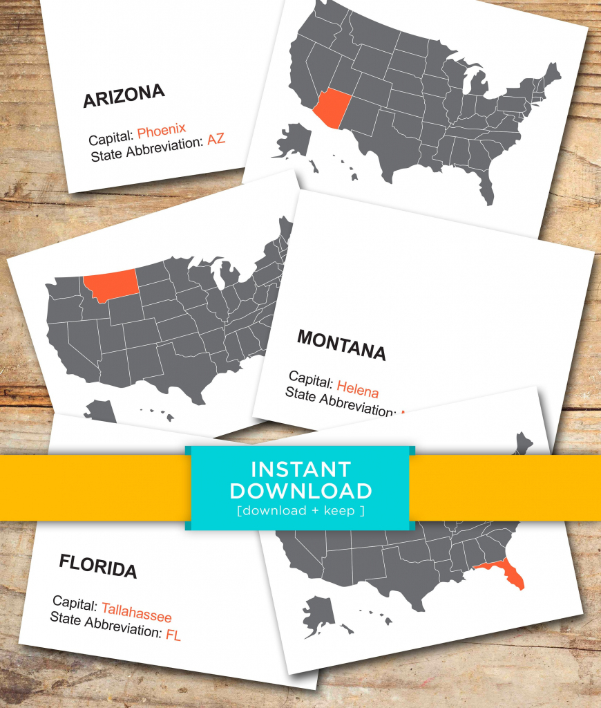State Capitals Flash Cards Printable Printable Card Free
