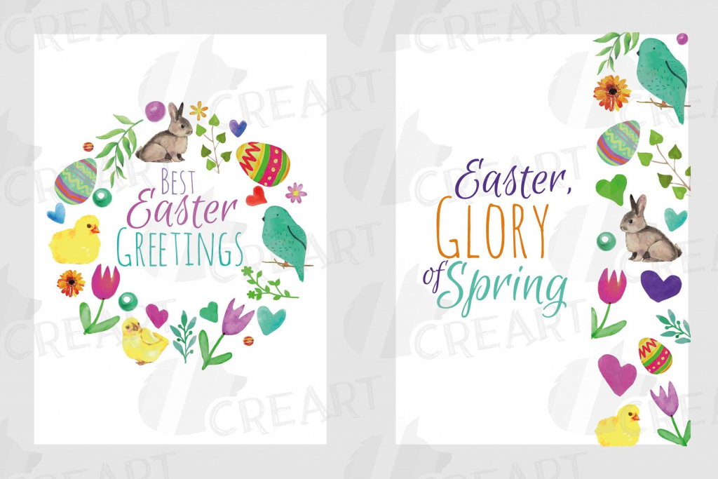 Easter Greeting Cards 6 Happy Easter Cards Colorful Cards | Etsy | Happy Easter Greeting Cards Printable