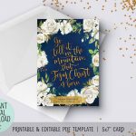 Editable Pdf Christmas Card Template: Go Tell It On The Mountain In | Blue Mountain Printable Christmas Cards