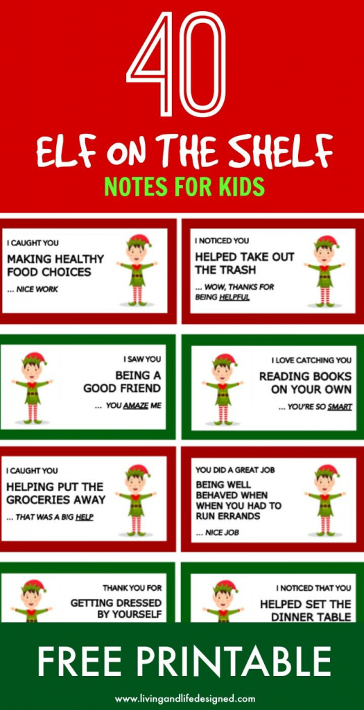 Elf On The Shelf Printable Notecards With A Positive Message | Elf On The Shelf Printable Note Cards